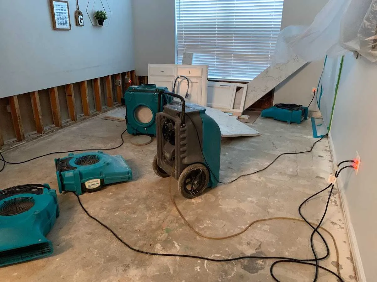 Dehumidifier in flood-cut room for Water Extraction & Removal in Beacon Falls